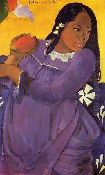 Vahine No Te Vi Aka Woman With A Mango Oil Painting by Paul Gauguin