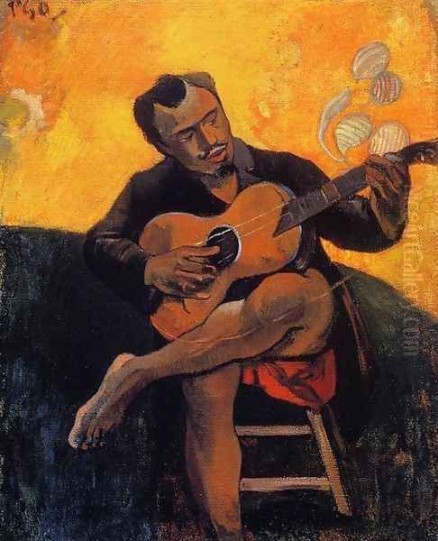 The Guitar Player Oil Painting by Paul Gauguin