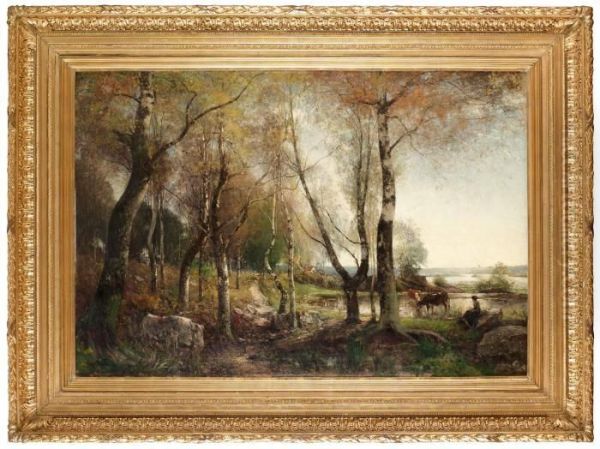 Vallflickans Vilostund Oil Painting by Alfred Wahlberg