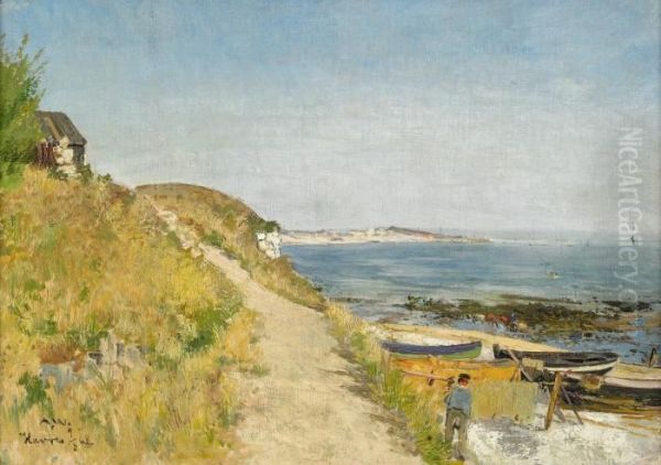 Paysage Cotier - Le Havre Oil Painting by Alfred Wahlberg