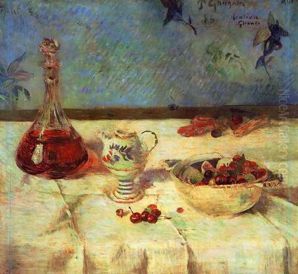 The White Tablecloth Aka Still Life With Cherries Oil Painting by Paul Gauguin