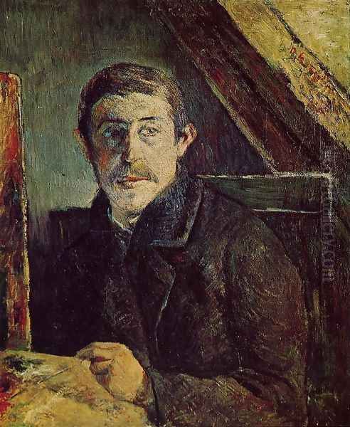 Gauguin At His Easel Oil Painting by Paul Gauguin