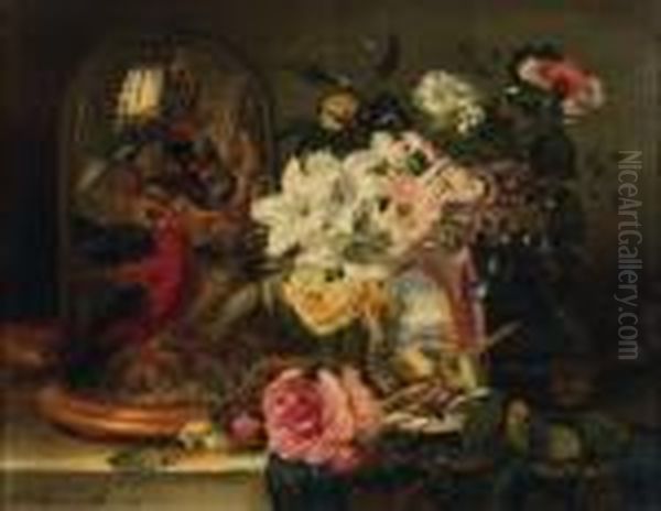 Nature Morte Au Globe Et Fleurs Oil Painting by John Wainwright