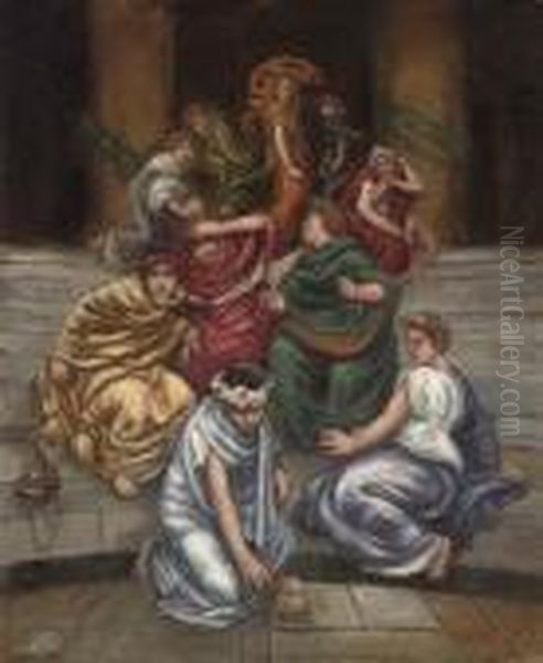 The Wise And Foolish Virgins Oil Painting by John Wainwright