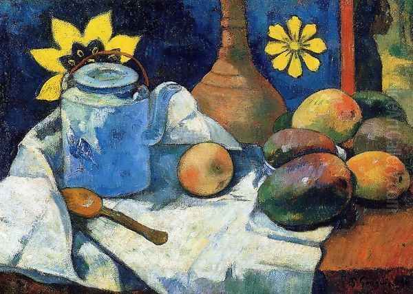 Still Life With Teapot And Fruit Oil Painting by Paul Gauguin