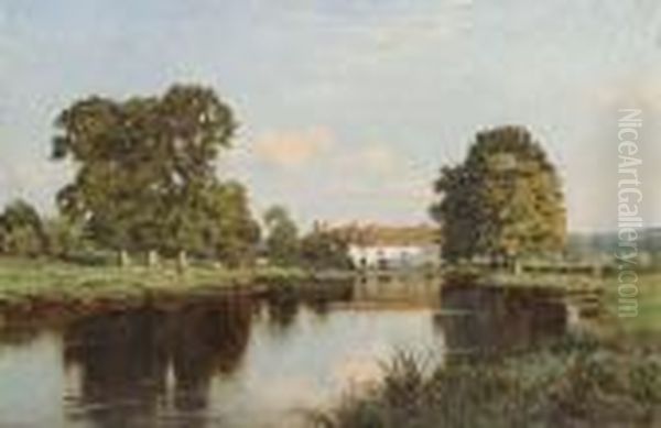 The House On The River Oil Painting by Edward Wilkins Waite