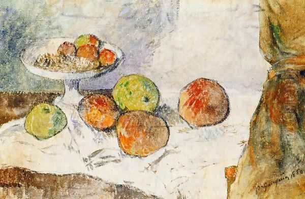 Still Life With Fruit Plate Oil Painting by Paul Gauguin