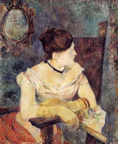 Madame Mette Gauguin In An Evening Dress Oil Painting by Paul Gauguin