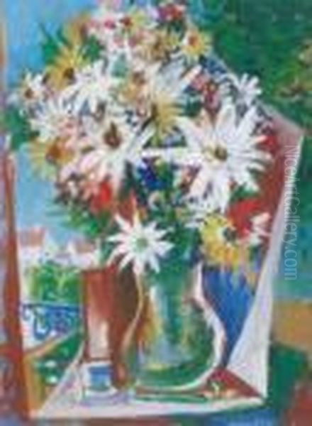 Bouquet Sur La Fenetre Oil Painting by Charles Walch