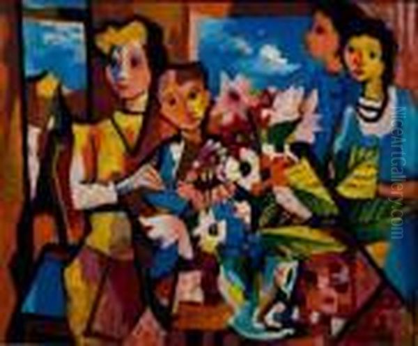 Reunion De Famille Oil Painting by Charles Walch