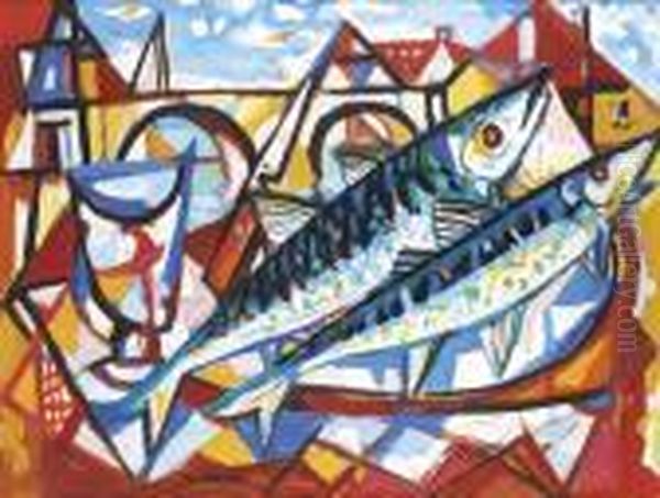 Les Deux Poissons Oil Painting by Charles Walch