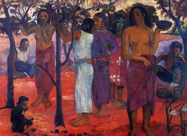 Nave Nave Mahana Aka Delightful Day Oil Painting by Paul Gauguin