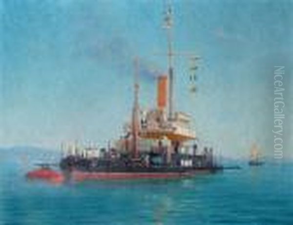 Probably Hms Cyclops Oil Painting by Lionel Walden