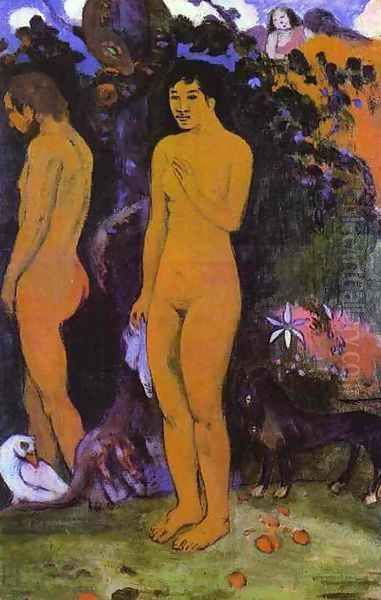 Adam and Eve Oil Painting by Paul Gauguin