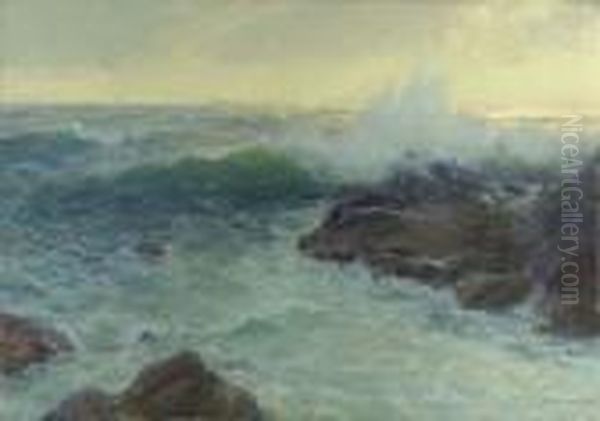 Crashing Surf Oil Painting by Lionel Walden