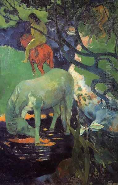 The White Horse Oil Painting by Paul Gauguin