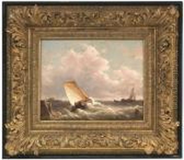 Dutch Sailing Boats Inshore Oil Painting by Antonie Waldorp