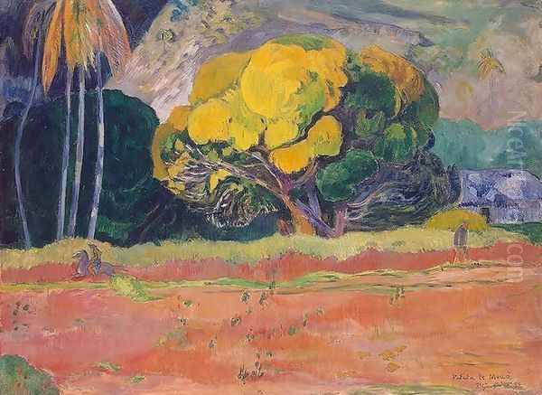 At The Foot Of The Mountain Oil Painting by Paul Gauguin