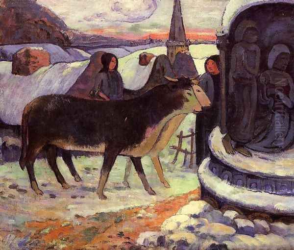 Christmas Night Oil Painting by Paul Gauguin