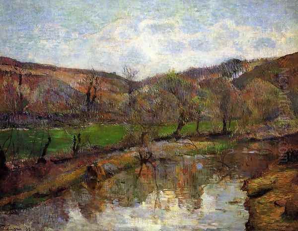 Aven Valley Upstream Of Pont Aven Oil Painting by Paul Gauguin