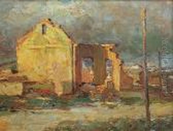 Pejzaz Ze Zrujnowanym Domem Oil Painting by Zygmunt Waliszewski