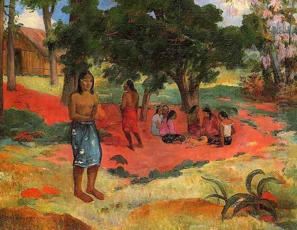 Paru Paru Aka Whispered Words II Oil Painting by Paul Gauguin