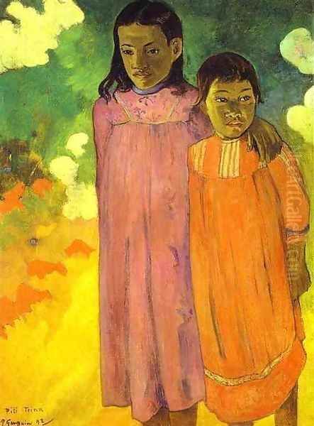 Piti Teina Aka Two Sisters Oil Painting by Paul Gauguin