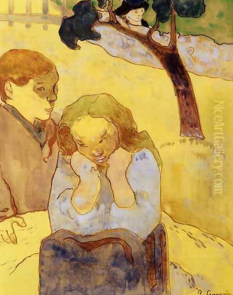 Human Misery Oil Painting by Paul Gauguin