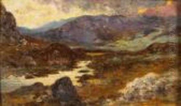 Macgillycuddy Reeks, Killarney Oil Painting by Francis S. Walker