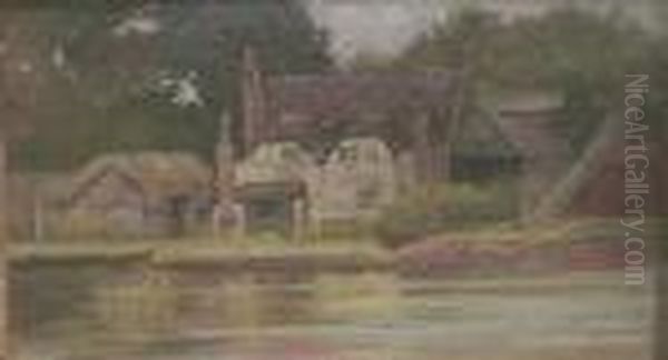 Old Cottage Onthe Thames, Pangbourne Oil Painting by Francis S. Walker