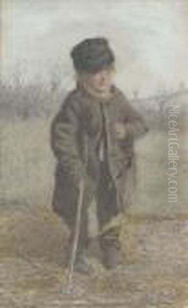 The Little Farm Boy Oil Painting by Frederick Walker