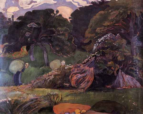 Brittany Landscape Oil Painting by Paul Gauguin