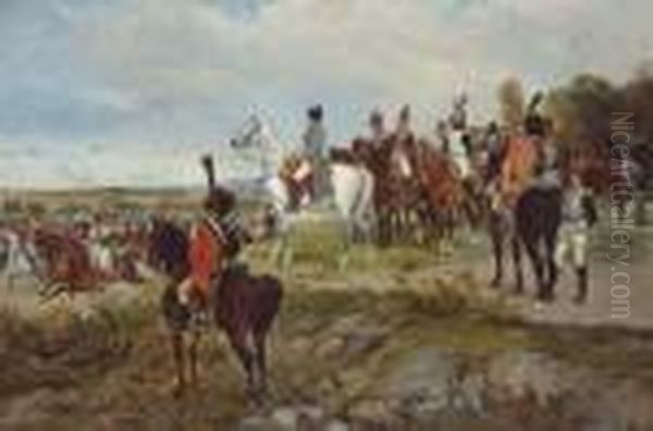 Napoleon Watching The Battle Of Friedland Oil Painting by James Alexander Walker