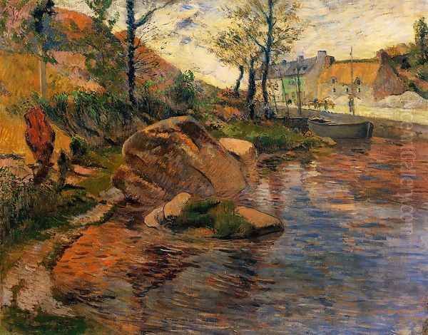 Cove Opposite Pont Aven Harbor Oil Painting by Paul Gauguin