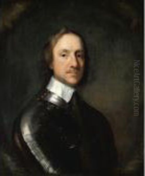 Portrait Of Oliver Cromwell, Lord Protector Of England Oil Painting by Robert Walker