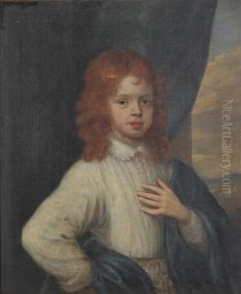 A Portrait Of A Boy With Red Hair, Half-length Oil Painting by Robert Walker