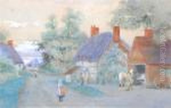 The Village Smithy Oil Painting by Robert Hollands Walker