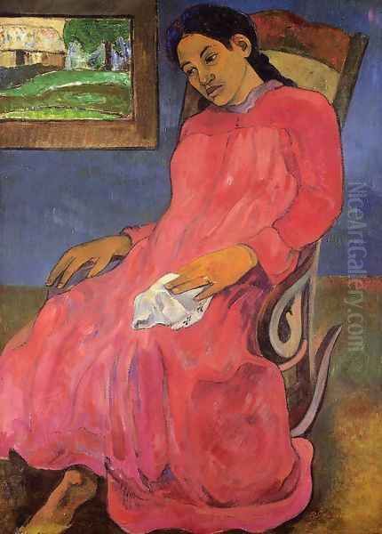 Faaturuma Aka Melancholy Oil Painting by Paul Gauguin