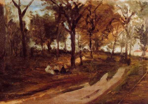 In The Forest Saint Cloud (sketch) Oil Painting by Paul Gauguin