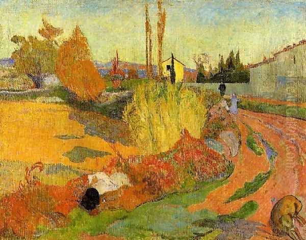 Landscape Farmhouse In Arles Oil Painting by Paul Gauguin