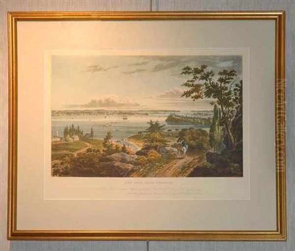 New York From Weehawk Colorreproduction Oil Painting by William Guy Wall