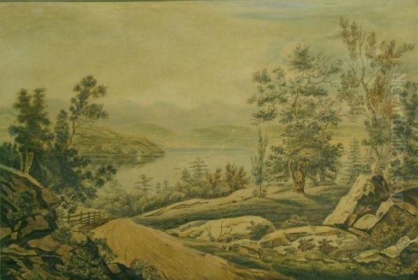 View Near Hudson, New York Oil Painting by William Guy Wall