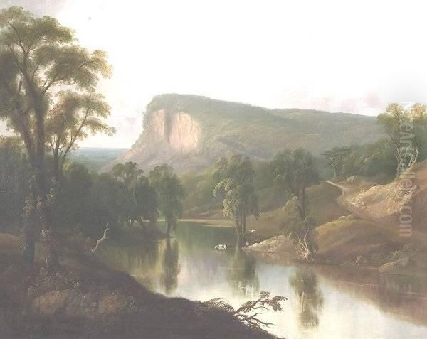 William Guy Wall . Storm King Mountain Oil Painting by William Guy Wall