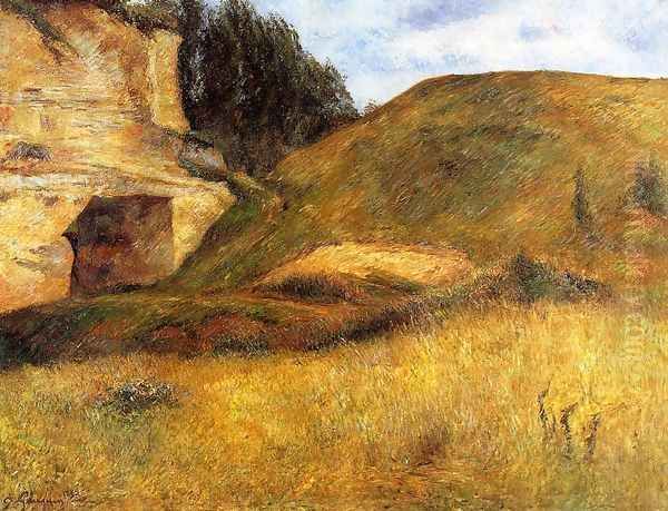 Chou Quarry Hole In The Cliff Oil Painting by Paul Gauguin