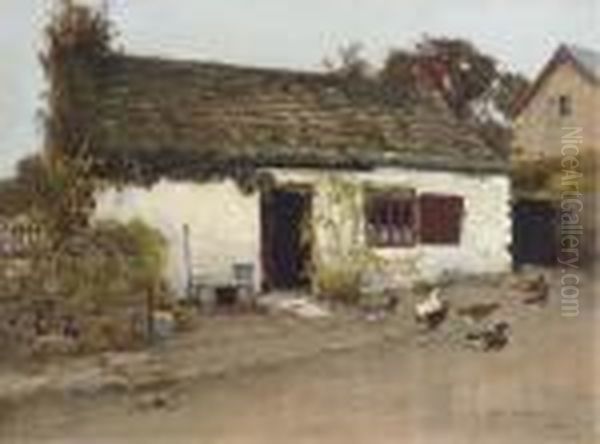 Cottage At Ovingham Oil Painting by John Wallace