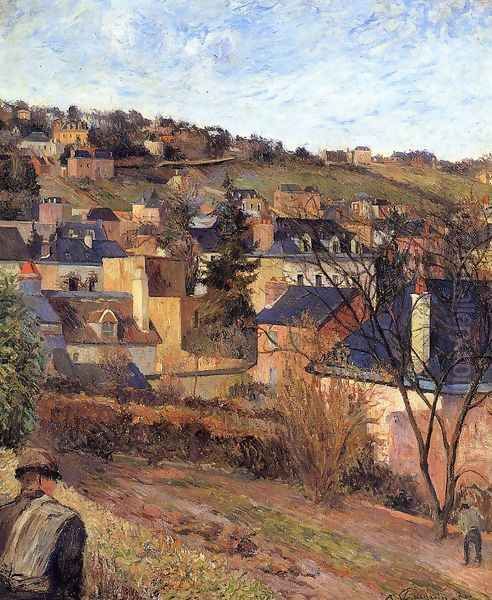 Blue Roofs Rouen Oil Painting by Paul Gauguin