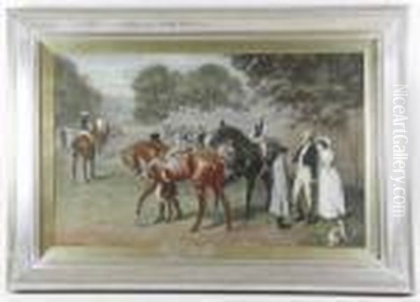 At The Racecourse Oil Painting by Samuel Edmund Waller