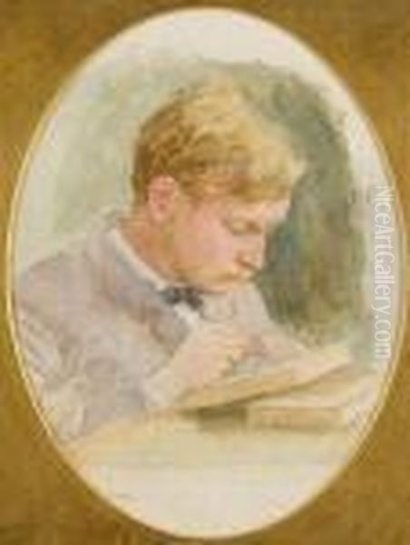 Portrait Of A Young Man, Thought To Be Richardwaller Oil Painting by Samuel Edmund Waller