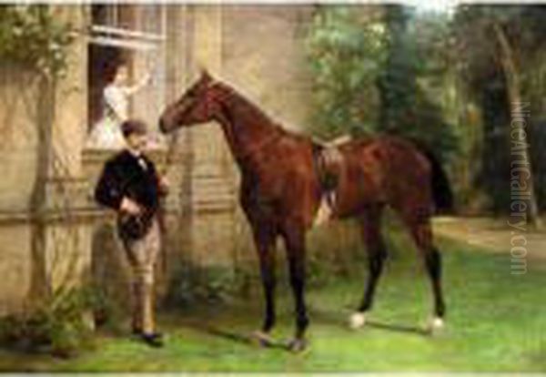 Before The Morning Ride Oil Painting by Samuel Edmund Waller