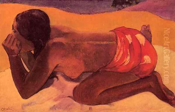 Otahi Aka Alone Oil Painting by Paul Gauguin